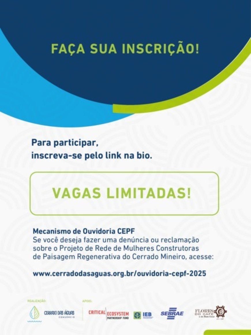 2º ENCONTRO DA REDE DE MULHERES CONSTRUTORAS DE PAISAGEM REGENERATIVA DO CERRADO MINEIRO ABORDA GESTÃO DA ÁGUA EM SERRA DO SALITRE