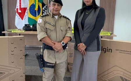 46º BATALHÃO DE POLÍCIA MILITAR RECEBE MATERIAIS DO CONSELHO DA COMUNIDADE DE EXECUÇÃO PENAL DA COMARCA DE PATROCÍNIO