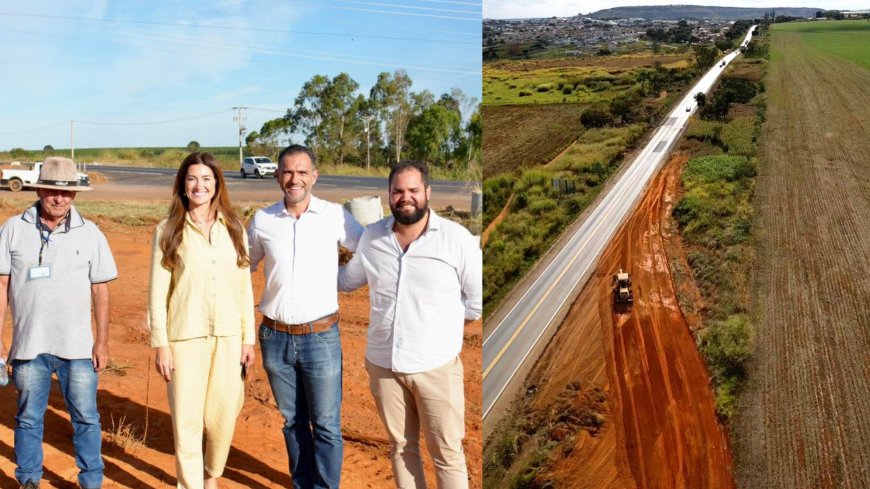 DEPUTADA FEDERAL GREYCE ELIAS FISCALIZA RETOMADA DAS OBRAS NO TREVO DO ENXÓ NA MG-230; RECURSOS DA DEPUTADA AO DER