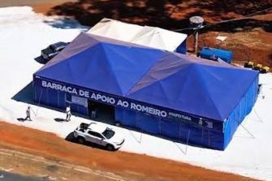 INICIADA MONTAGEM DAS BARRACAS DE APOIO AOS ROMEIROS E ESTRUTURA É AMPLIADA