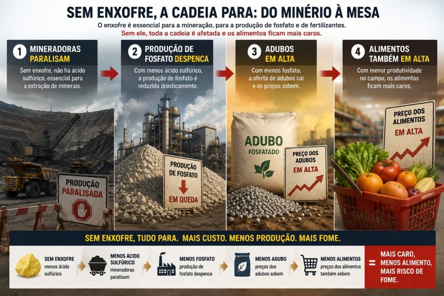 SEM ENXOFRE, MINERADORAS PARALISAM E ADUBO PODE SER VILÃO DA PRODUÇÃO DE ALIMENTOS